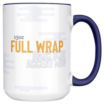 15oz Dark Blue Accent Mug